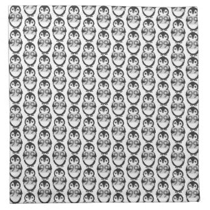 Cute penguin holding sign with the number 99 on it cloth napkin