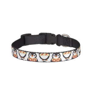 Cute penguin holding sign with the number 99 on it pet collar