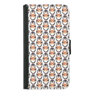 Cute penguin holding sign with the number 99 on it samsung galaxy s5 wallet case