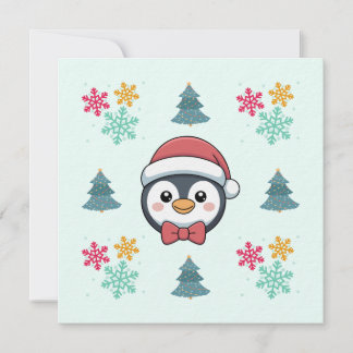 Cute Penguin Holiday Card – Winter Cheer in Blue