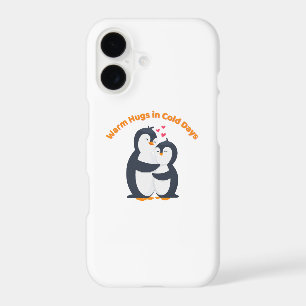 Cute Penguin Hug – Winter Love iPhone 17 Case