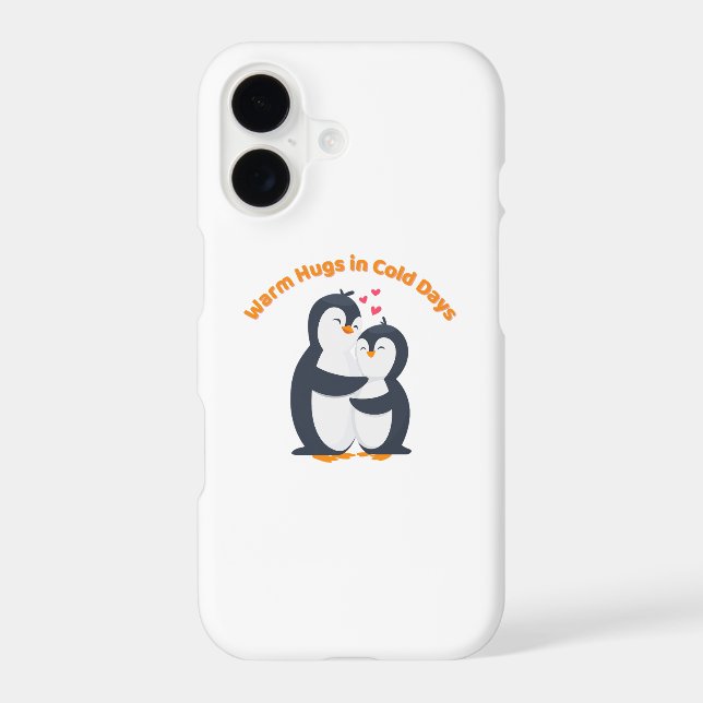 Cute Penguin Hug – Winter Love Case-Mate iPhone Case (Back)