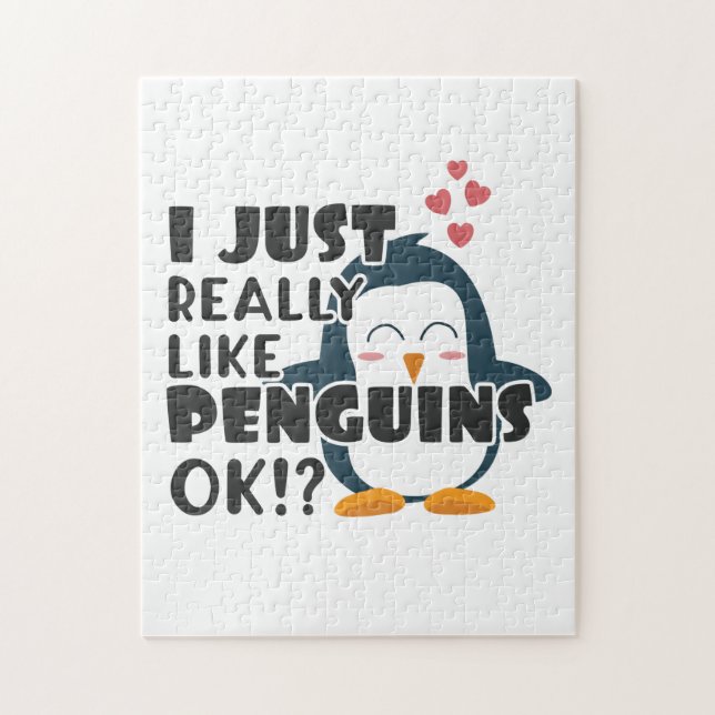 Cute Penguin I Just Really Like Penguins OK? Jigsaw Puzzle (Vertical)
