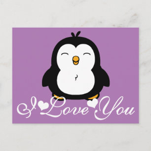 Cute Penguin I Love You Postcard