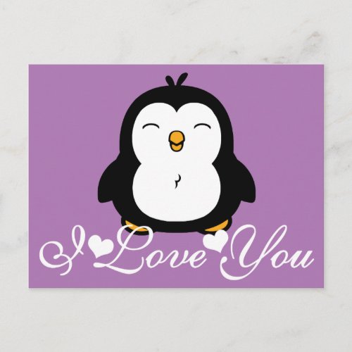Cute Penguin I Love You Postcard