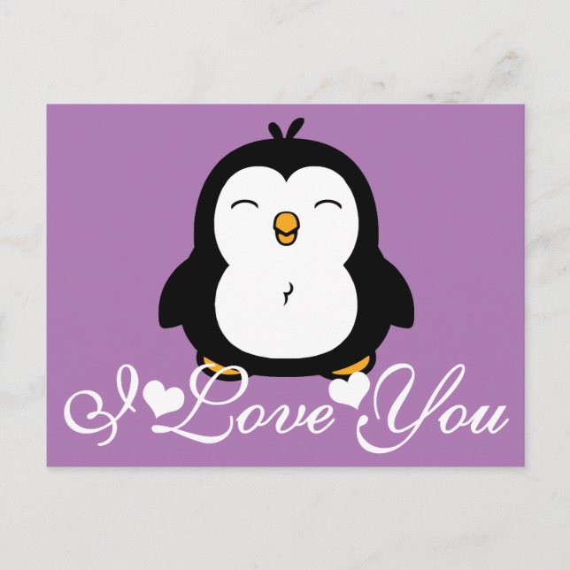 Cute Penguin I Love You Postcard (Front)