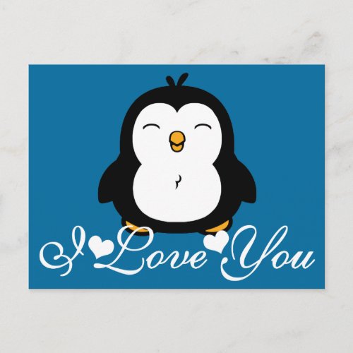 Cute Penguin I Love You Postcard