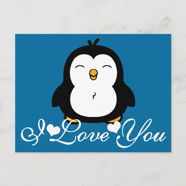 Cute Penguin I Love You Postcard (Front)
