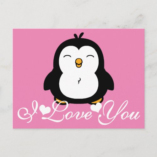 Cute Penguin I Love You Postcard
