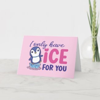 Cute Penguin Ice For You Pun Funny Valentine's Day