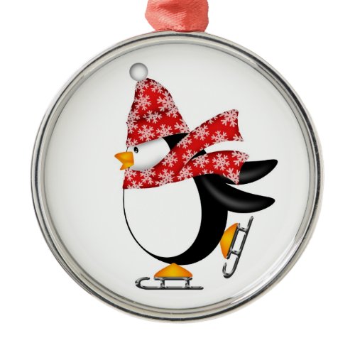 Cute Penguin Ice Skates Ornament