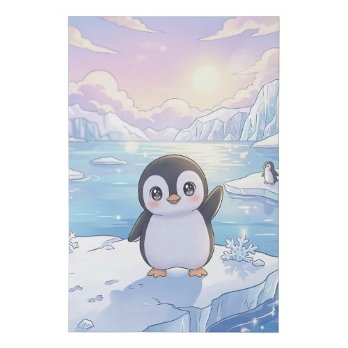 Cute Penguin Iceberg Canvas Print