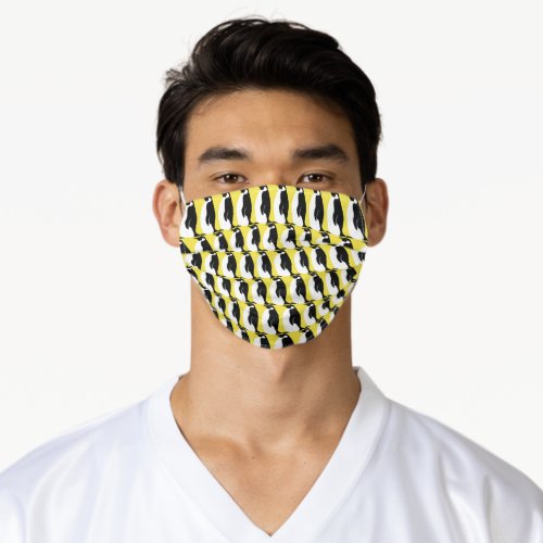 Cute Penguin Illuminating Yellow Black White Adult Cloth Face Mask