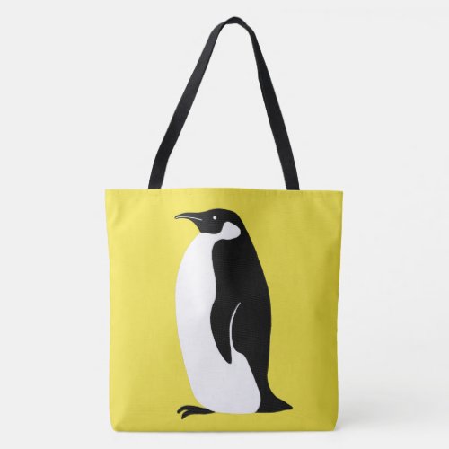 Cute Penguin Illuminating Yellow Black White Tote Bag