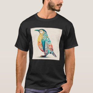 Cute Penguin Illustration Mandala Symbols Women Me T-Shirt