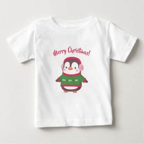 Cute Penguin In Fish Icon Sweater Merry Christmas