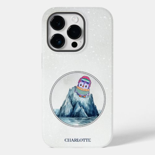 Cute Penguin in Ski Goggles in Gay Flag Colors Case_Mate iPhone 14 Pro Case