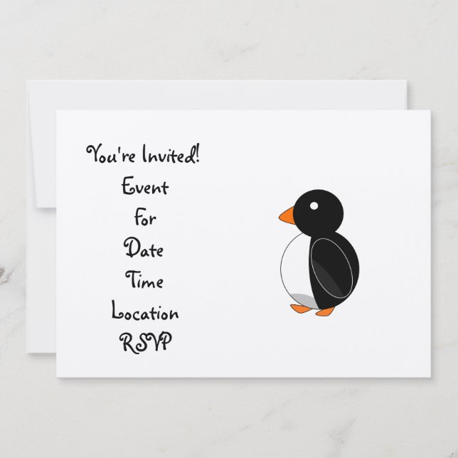 Cute penguin invitation (Front)