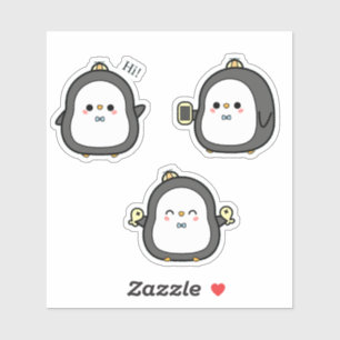 Cute Penguin Kawaii Sticker Set