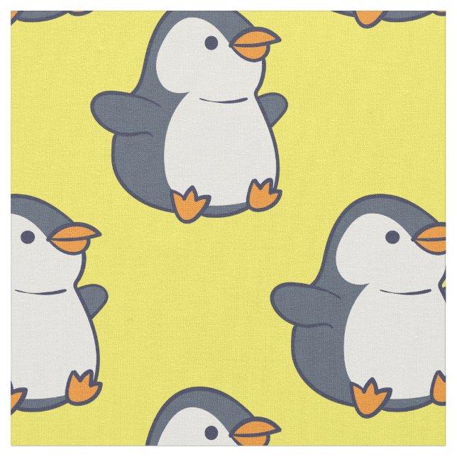 Cute Penguin Kids Cartoon Fabric (Close Up)