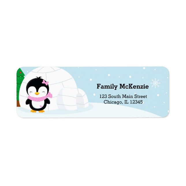 Cute penguin label (Front)