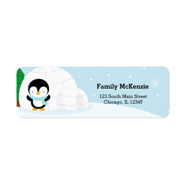 Cute penguin label (Front)