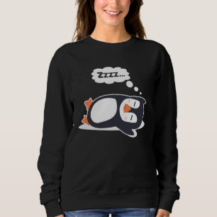 Cute Penguin Lazy Sleeping arctic Bird Sweatshirt
