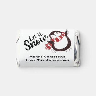Cute Penguin Let it Snow Christmas Custom Message Hershey's Miniatures