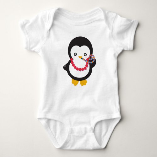 Cute Penguin Little Penguin Party Whistle Baby Bodysuit