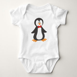 Cute Penguin, Little Penguin, Penguin With Bow Tie Baby Bodysuit