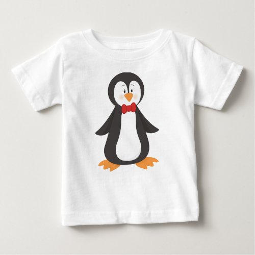 Cute Penguin Little Penguin Penguin With Bow Tie Baby T_Shirt