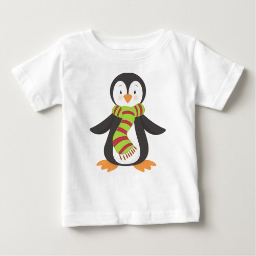 Cute Penguin Little Penguin Penguin With Scarf Baby T_Shirt