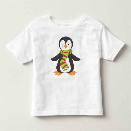 Cute Penguin Little Penguin Penguin With Scarf Toddler T_shirt