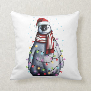 Cute Penguin Lover Funny Christmas Holiday Gift Throw Pillow