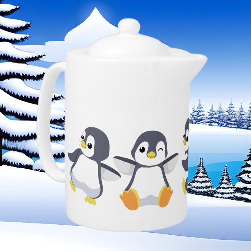 cute penguin lovers animal teapot