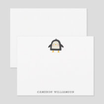 Cute Penguin Minimalist Personalized Stationery    Note Card