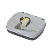 Cute penguin mother and baby jelly belly tin (Side)