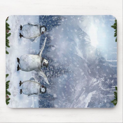 Cute penguin mouse pad