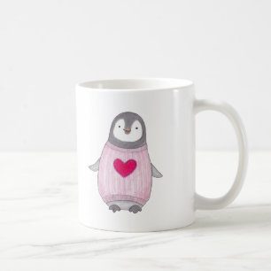Cute Penguin Mug Personalized Penguin Heart Mug