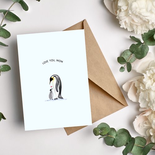 Cute Penguin Mum with Nestling Card