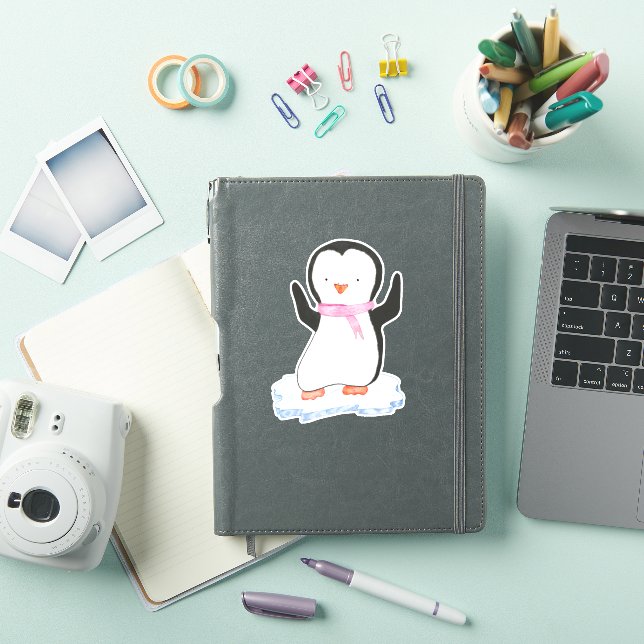 Cute Penguin on Ice  Sticker (iPad Cover)