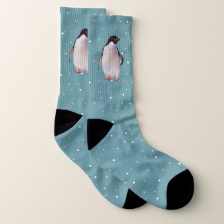 Cute Penguin on Light Blue