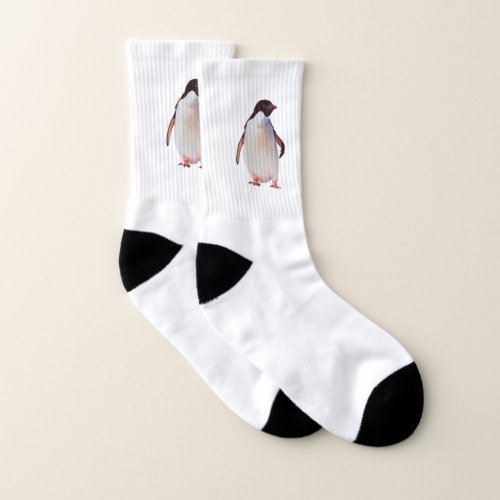 Cute Penguin on White Socks
