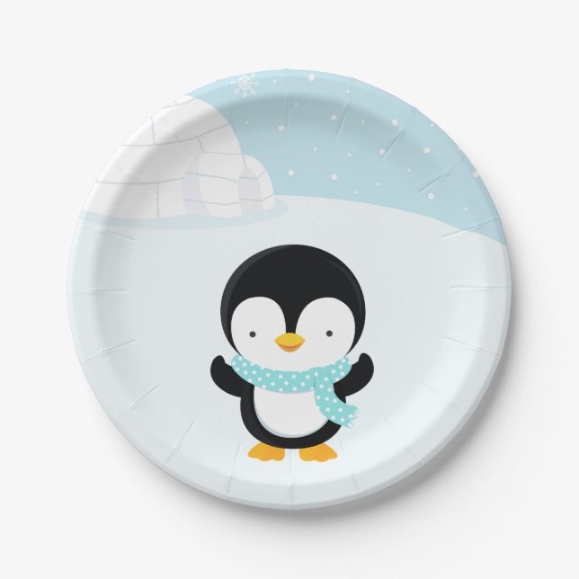 Cute penguin paper plates (Front)