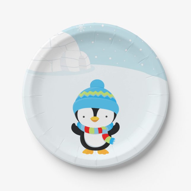 Cute penguin paper plates (Front)
