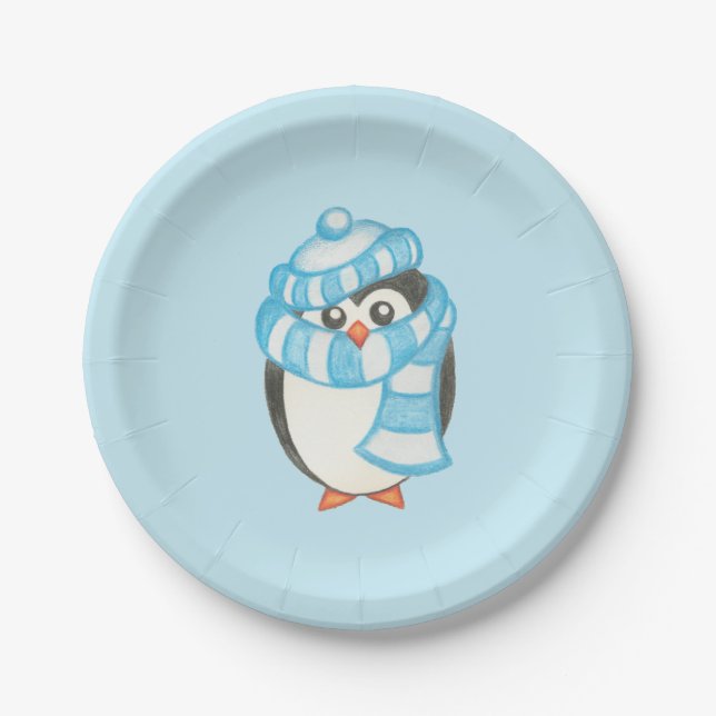 Cute Penguin Paper Plates (Front)