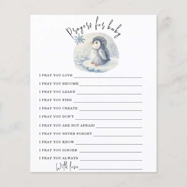 Cute Penguin - Party game | prayers for baby (Front)