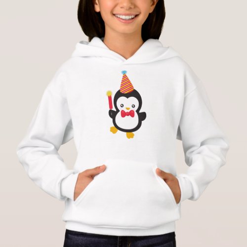 Cute Penguin Party Hat Firecracker Bow Tie Hoodie