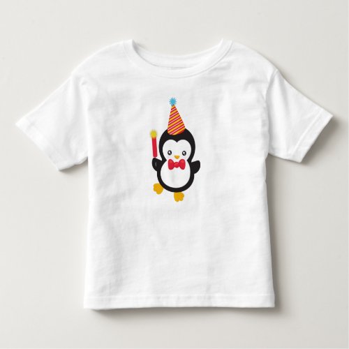 Cute Penguin Party Hat Firecracker Bow Tie Toddler T_shirt