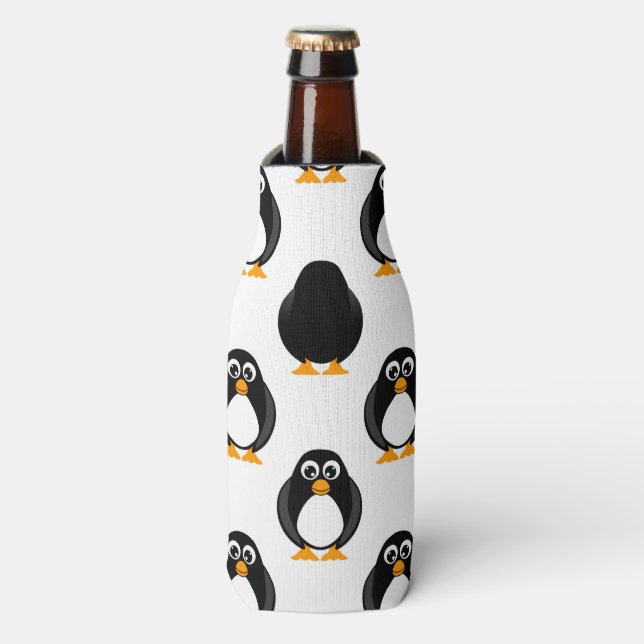 Cute Penguin Pattern Bottle Cooler (Bottle Front)